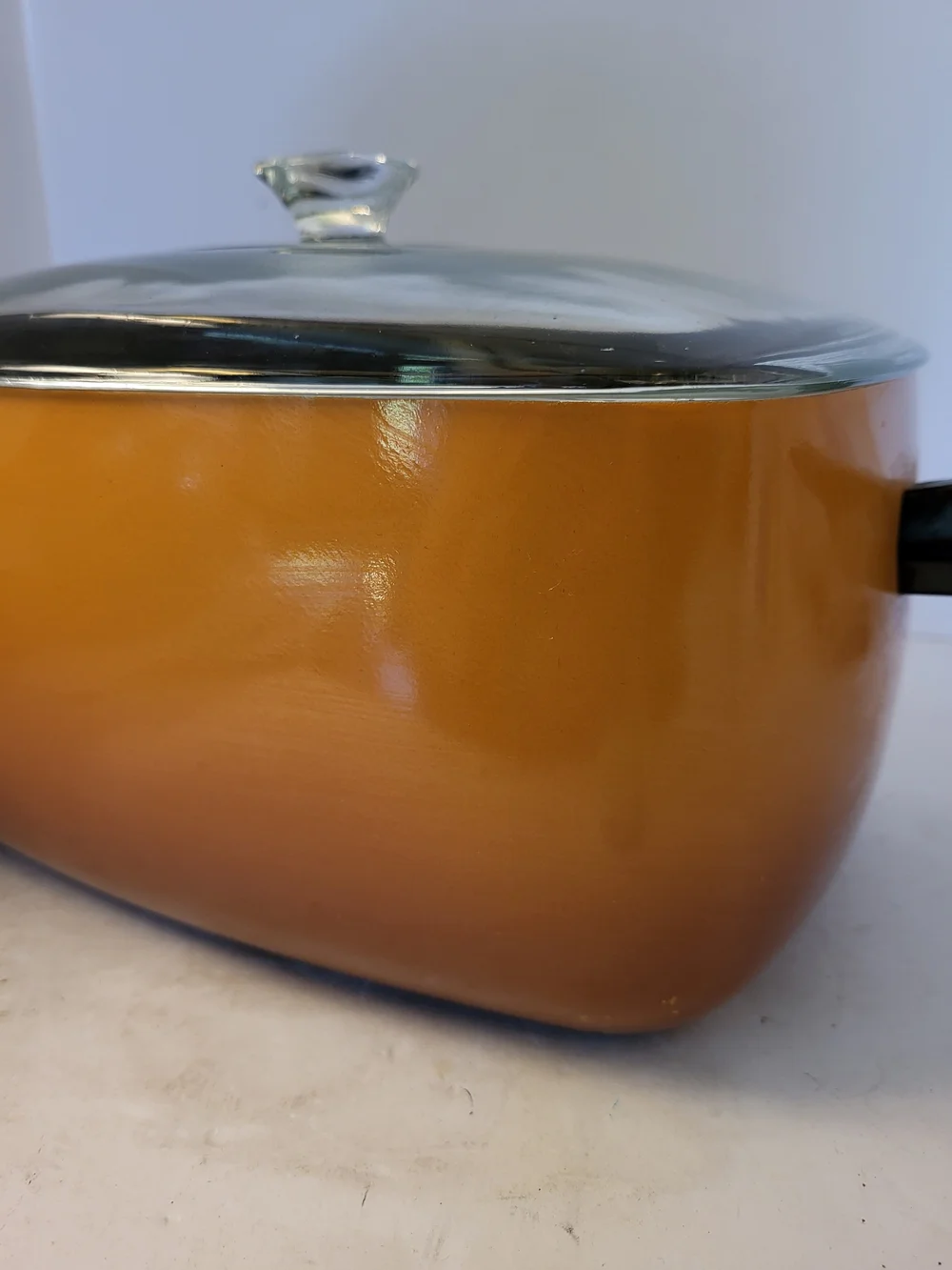 1970s Burnt Orange Ombre West Bend Replacement Casserole Pan with Glass Lid